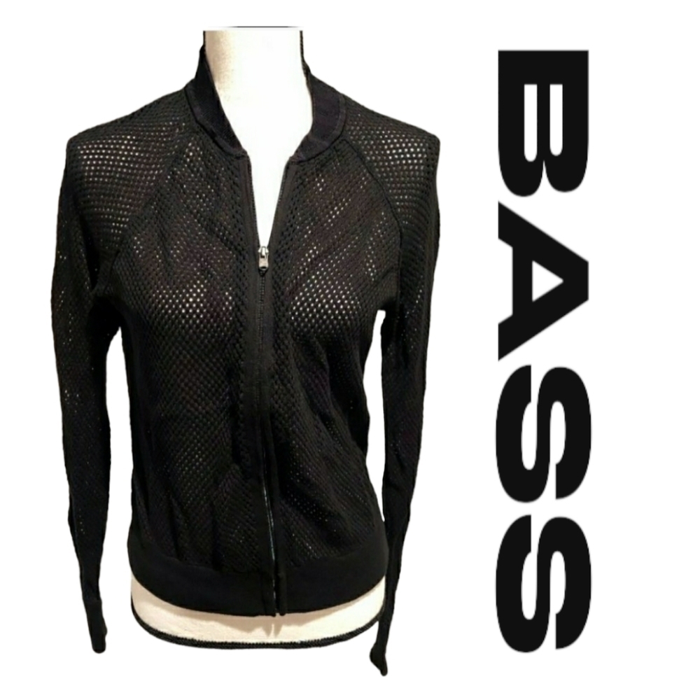 Bass netted jacket Black womens size small